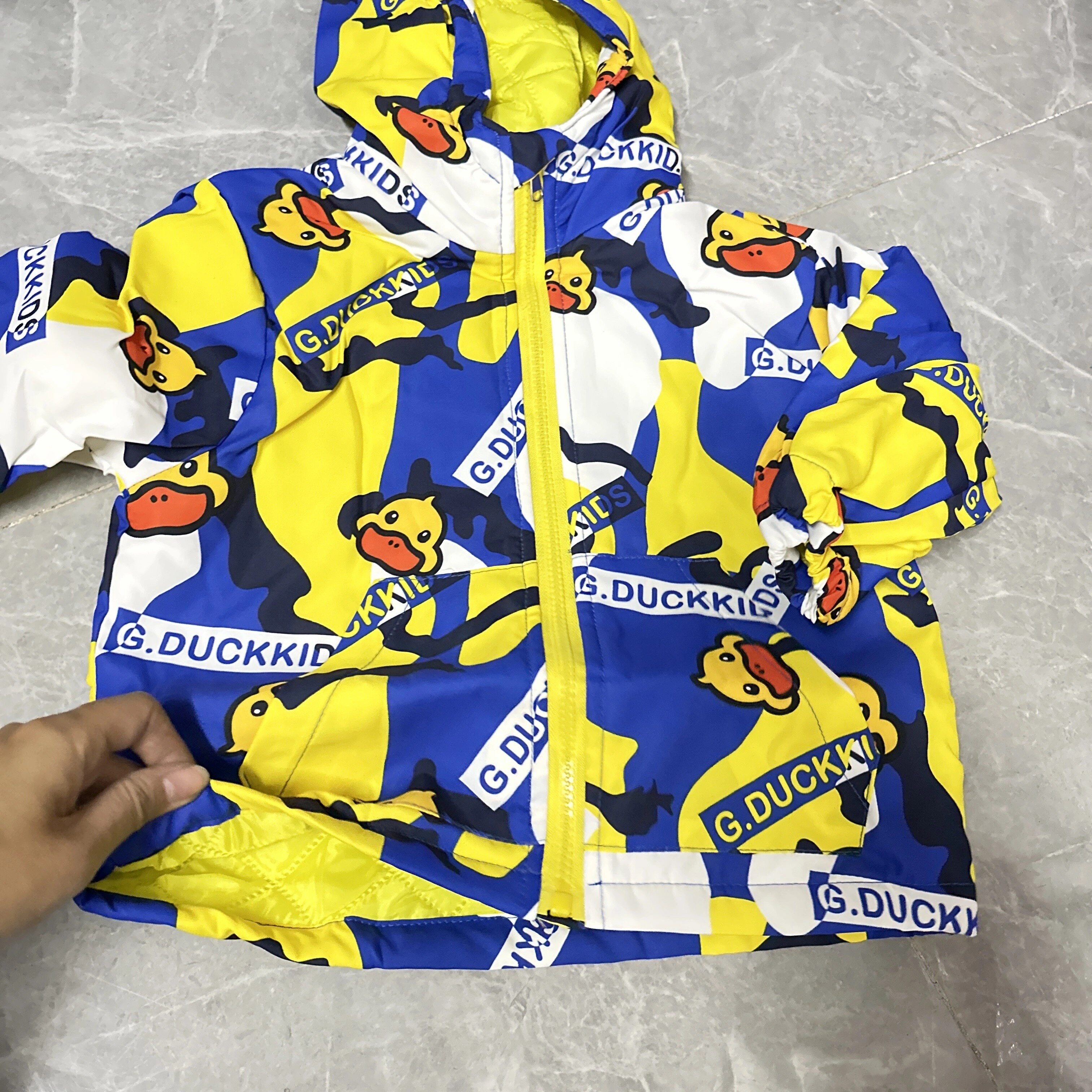 小黄鸭婴幼儿外套2岁90码冲锋衣轻薄款夹棉秋冬款连帽男女童外套