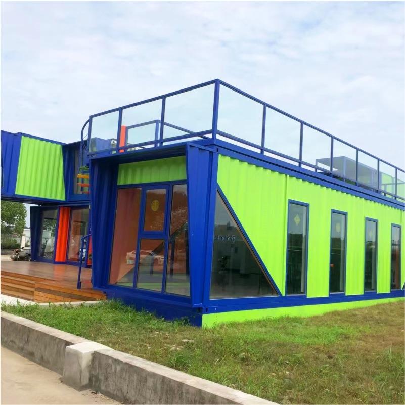 集装箱打包箱波纹板彩钢可移动玻璃幕墙集成式房屋适用网红街景区