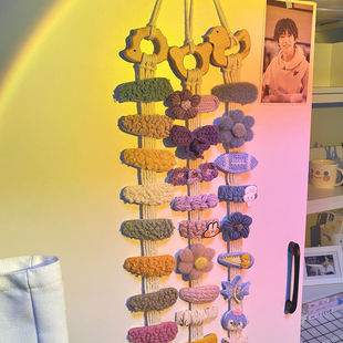 儿童发饰收纳装饰女孩宝宝发夹发卡整理可爱卡通挂墙壁挂收纳带绳