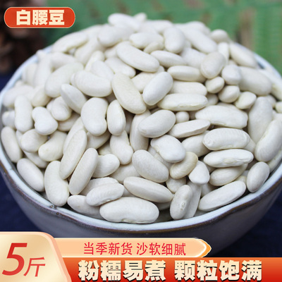 白腰豆5斤新货 云南农家白芸豆小白豆炖菜煲汤白云豆豆类五谷杂粮