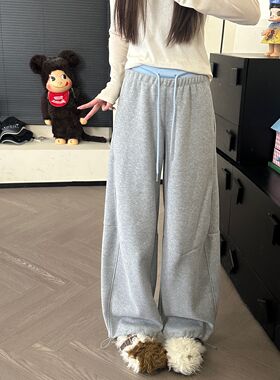 CHACHA【撞色拼接休闲裤】休闲身上百搭加绒棉感休闲裤