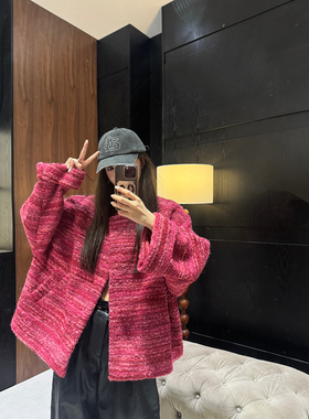 CHACHA【莓果】休闲时尚百搭玫红色高级感外套