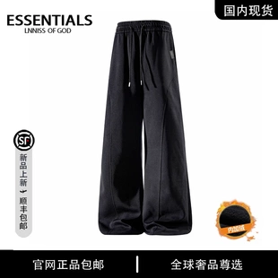 ESSENTIALS LNNISS 2025新款美式情侣微喇卫裤加绒男运动休闲裤