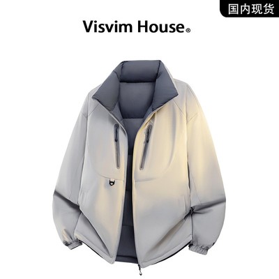 品牌现货撤柜】VISVIM HOUSE秋冬季机能风立领双面穿羽绒服男潮