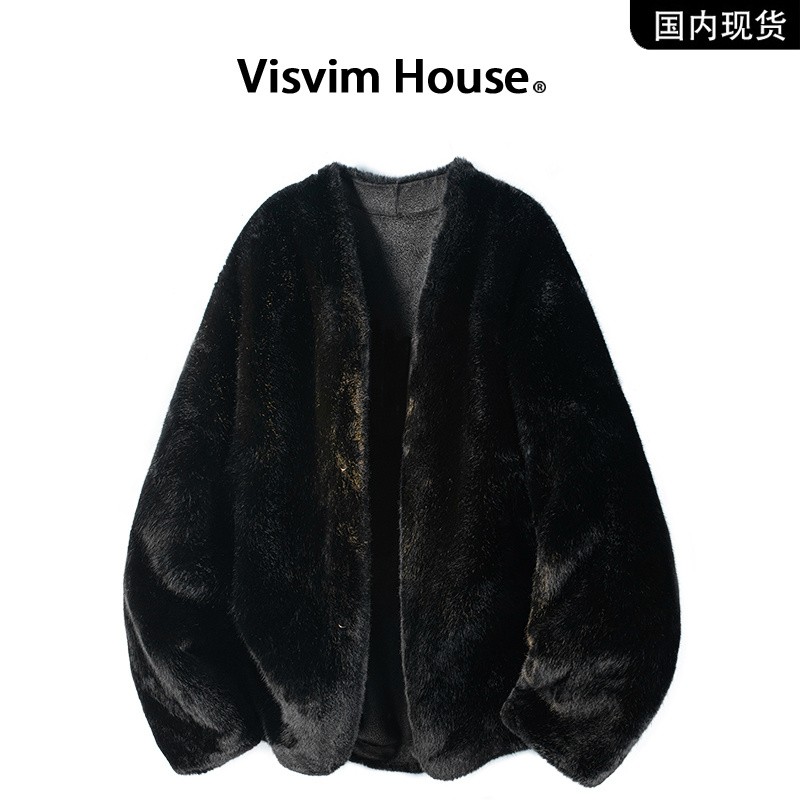 品牌现货撤柜】VISVIM HOUSE秋冬季加厚保暖慵懒毛呢大衣外套男