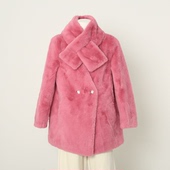 莫 带围脖气质宽松柔软环保仿皮草外套 2025新品 专柜1399 冬装