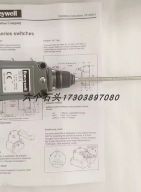 【议价】HONEYWELL 24CE1-S2A限位开关HONEYWELL EX-DWR06传感器