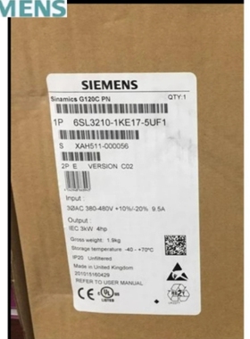 【议价】1P 6SL3210-1KE17-5UF1G120C变频器3.0KW 6SL32101KE175U