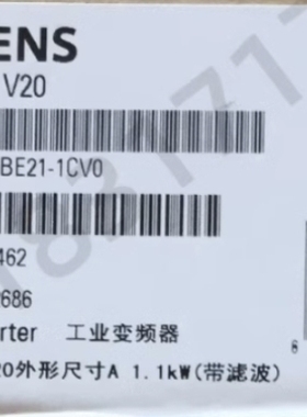 【议价】6SL3210-5BE21-1CV0V20变频器1.1KW滤波器6SL32105BE211C