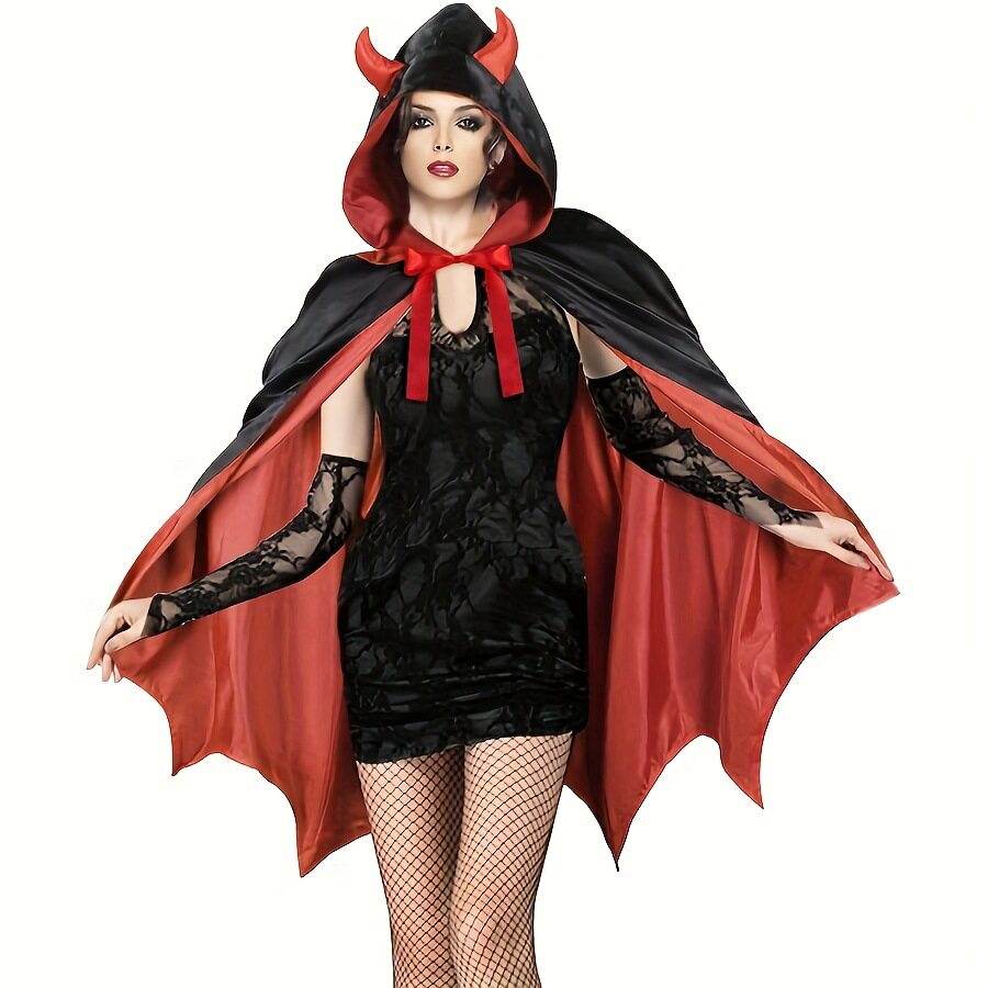 Halloween Horned Vampire Cape 万圣节牛角吸血披风