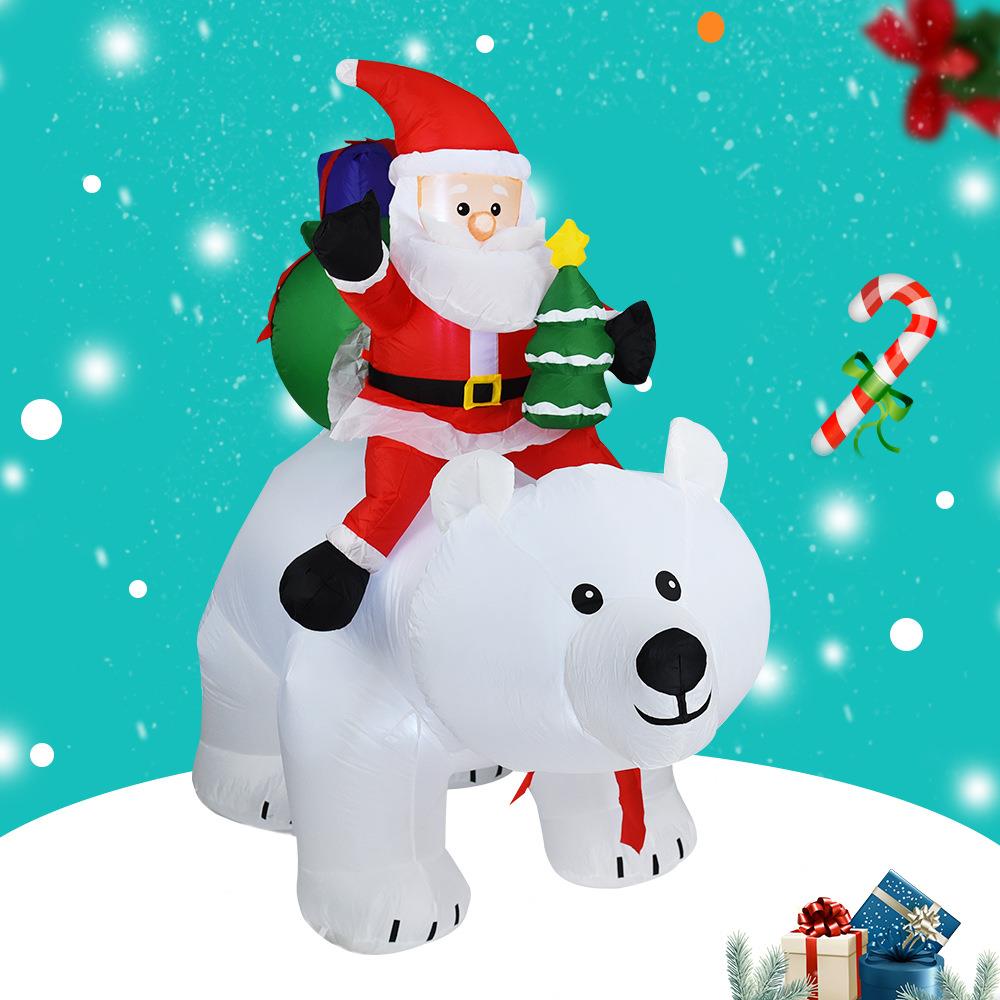 Christmas White Bear Inflatable Santa Claus Decoration装饰