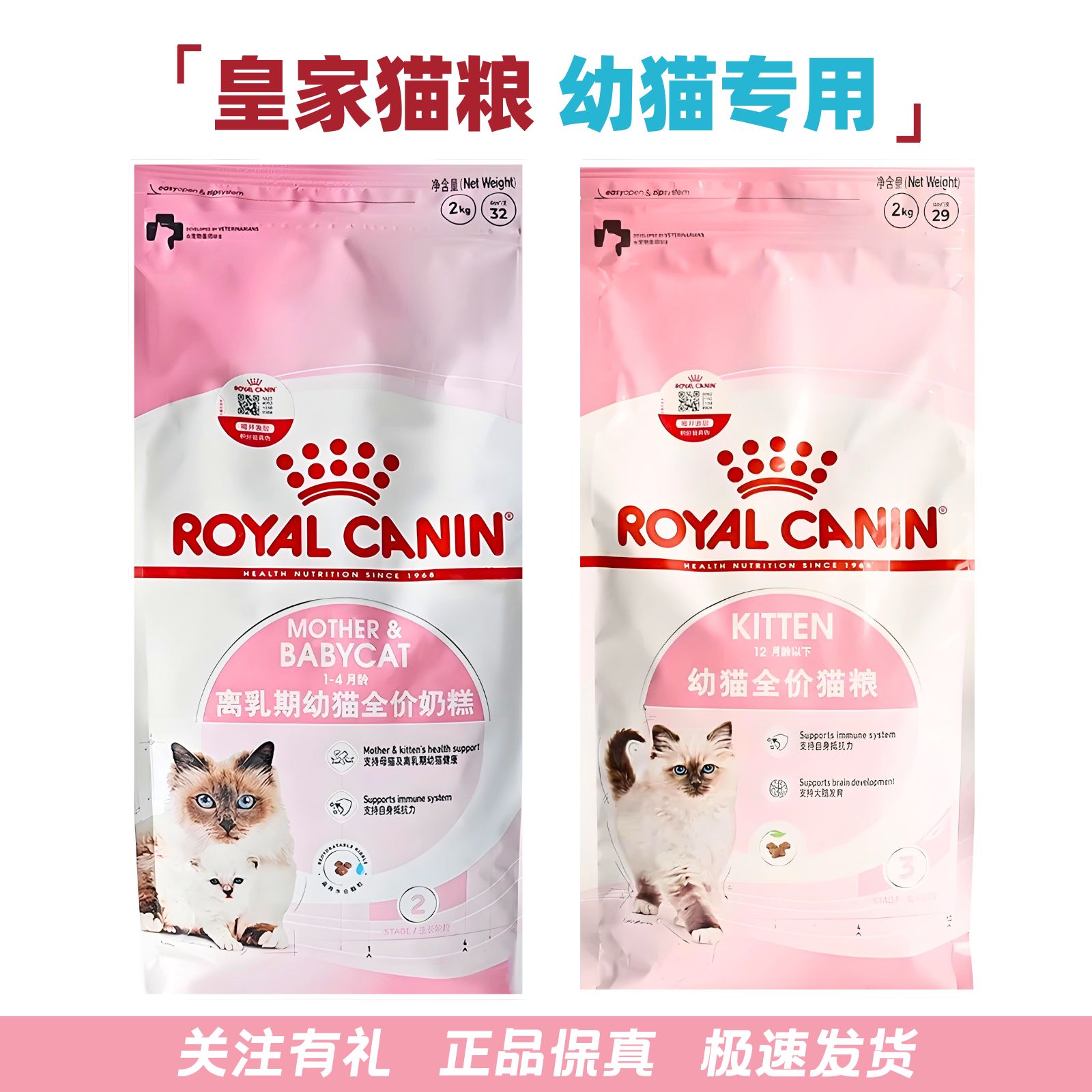 皇家猫粮幼猫粮K36奶糕粮BK34