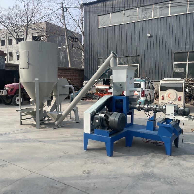 全自动鱼虾饲料颗粒机虾蟹饲料膨化机宠物饲料膨化机视频