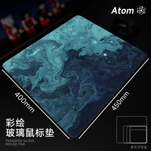 Atom定制光伏玻璃鼠标垫钢化升级顺滑FPS电竞游戏办公桌垫家用垫