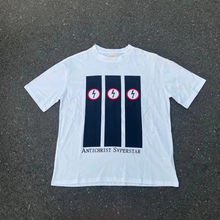 玛丽莲曼森闪电短袖vtg闪电fof底板高清直喷百搭男女同款