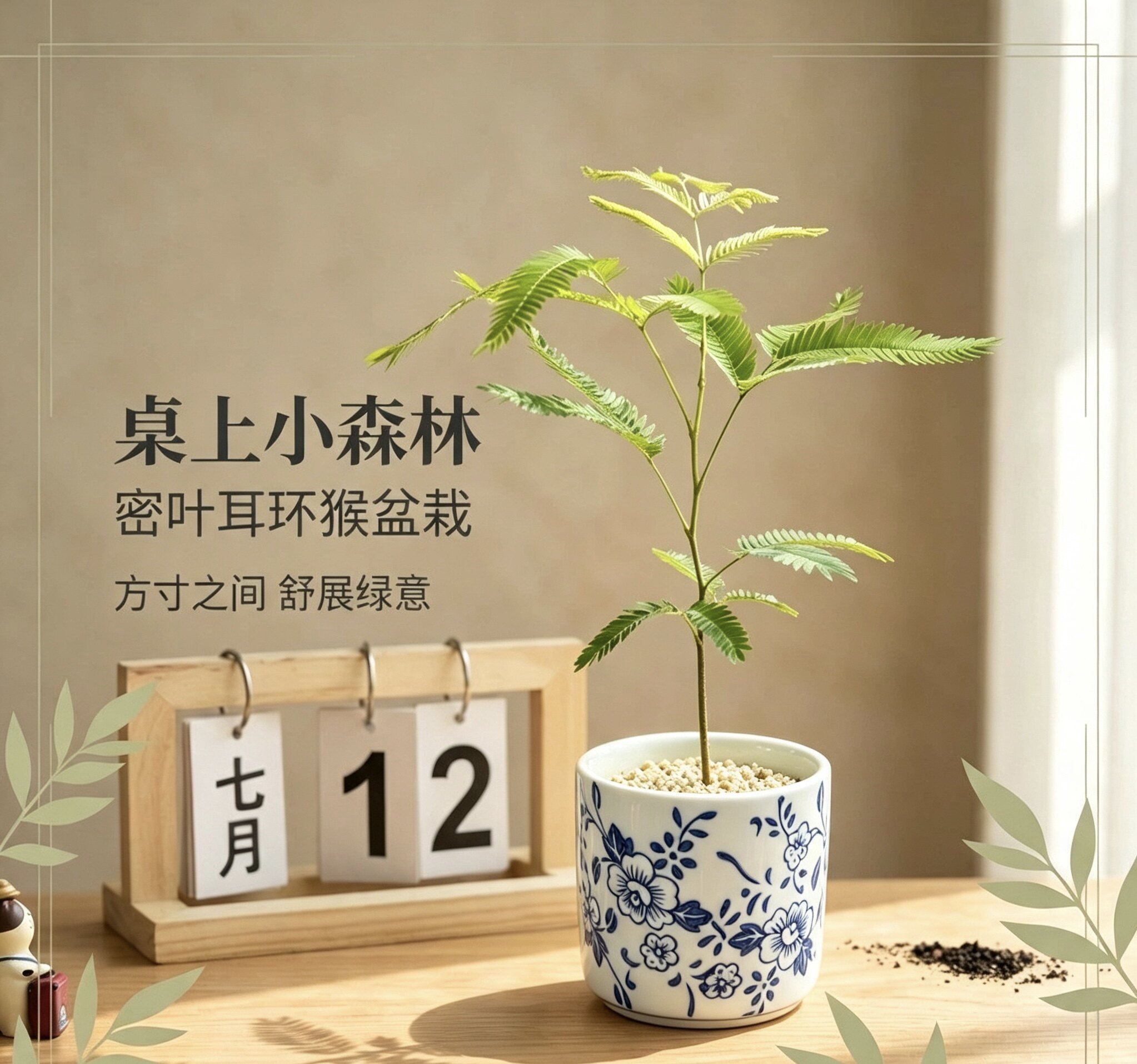 密叶猴耳环网红绿植室内观叶植物耐阴灵秀桌面盆栽ins风好养