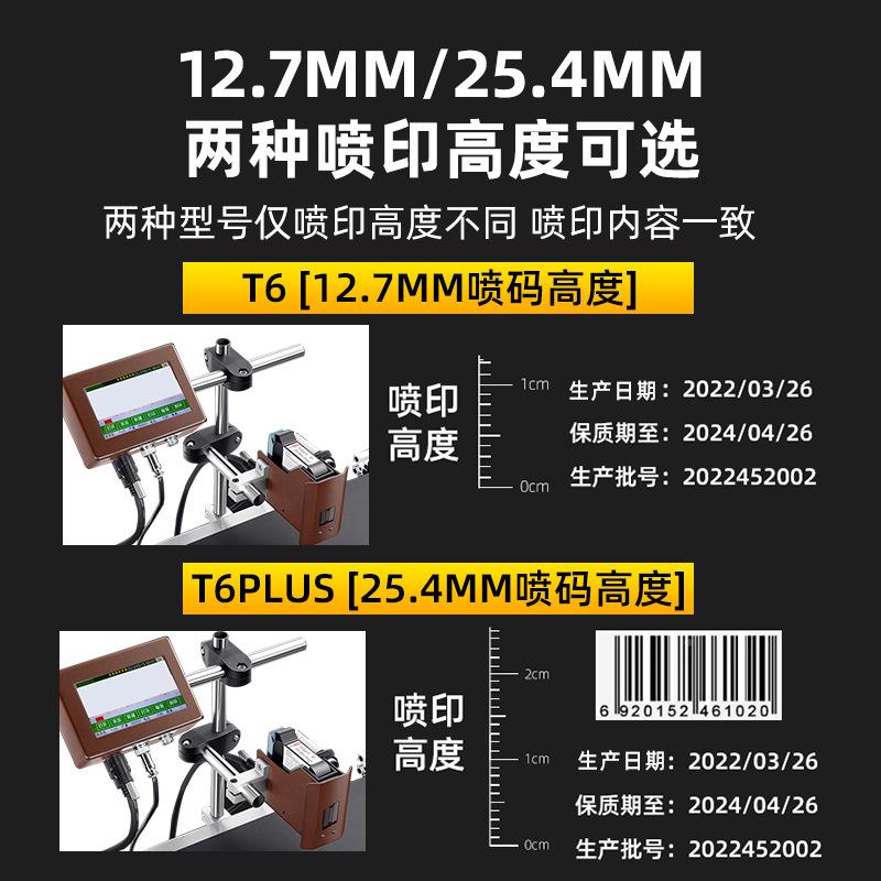 在线喷小码机流水线日期批号二动维码打T6式印机型自包装打码机