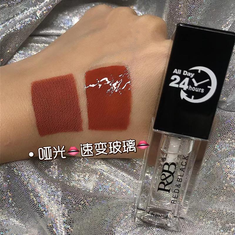 唇油女保湿滋润淡化唇纹红与黑透明唇釉不掉色不沾杯口红水光镜面