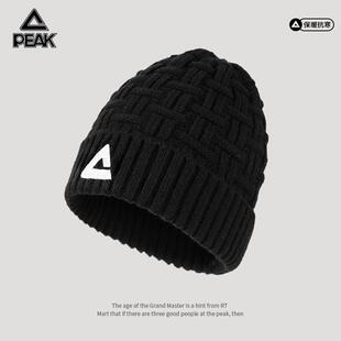 匹克2025新款冬季帽子男户外骑行护耳保暖针织加厚防寒毛线冷帽女