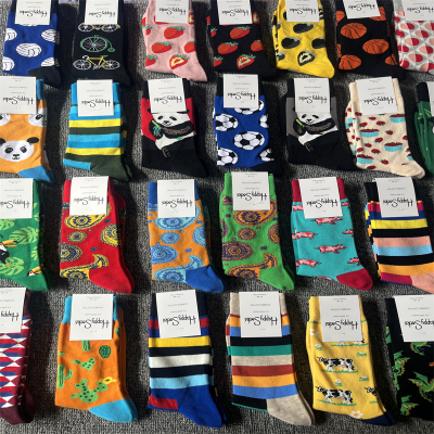 happysocks旗舰店男士纯棉中筒袜