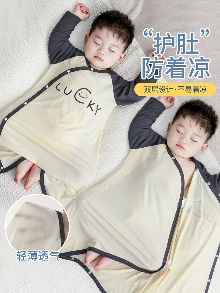 婴儿莫代尔秋季睡袋新生儿小月龄睡衣男宝宝春秋睡衣一年四季中性