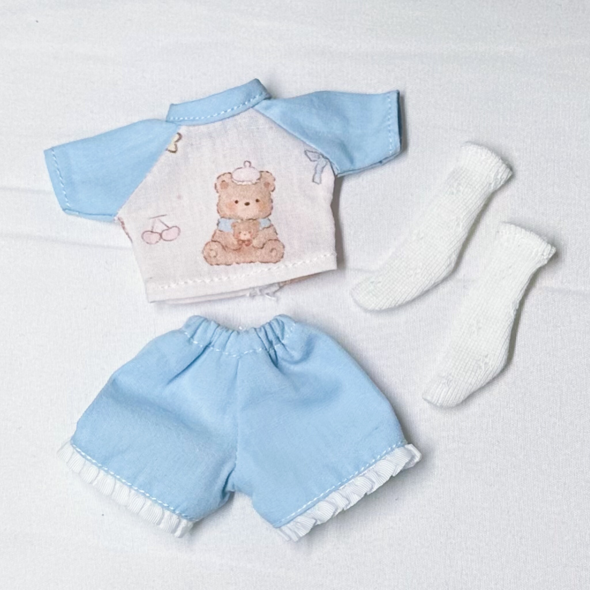 azone娃衣套装上衣T恤短袖花边短裤袜子mamachapp ob21 ob22现货