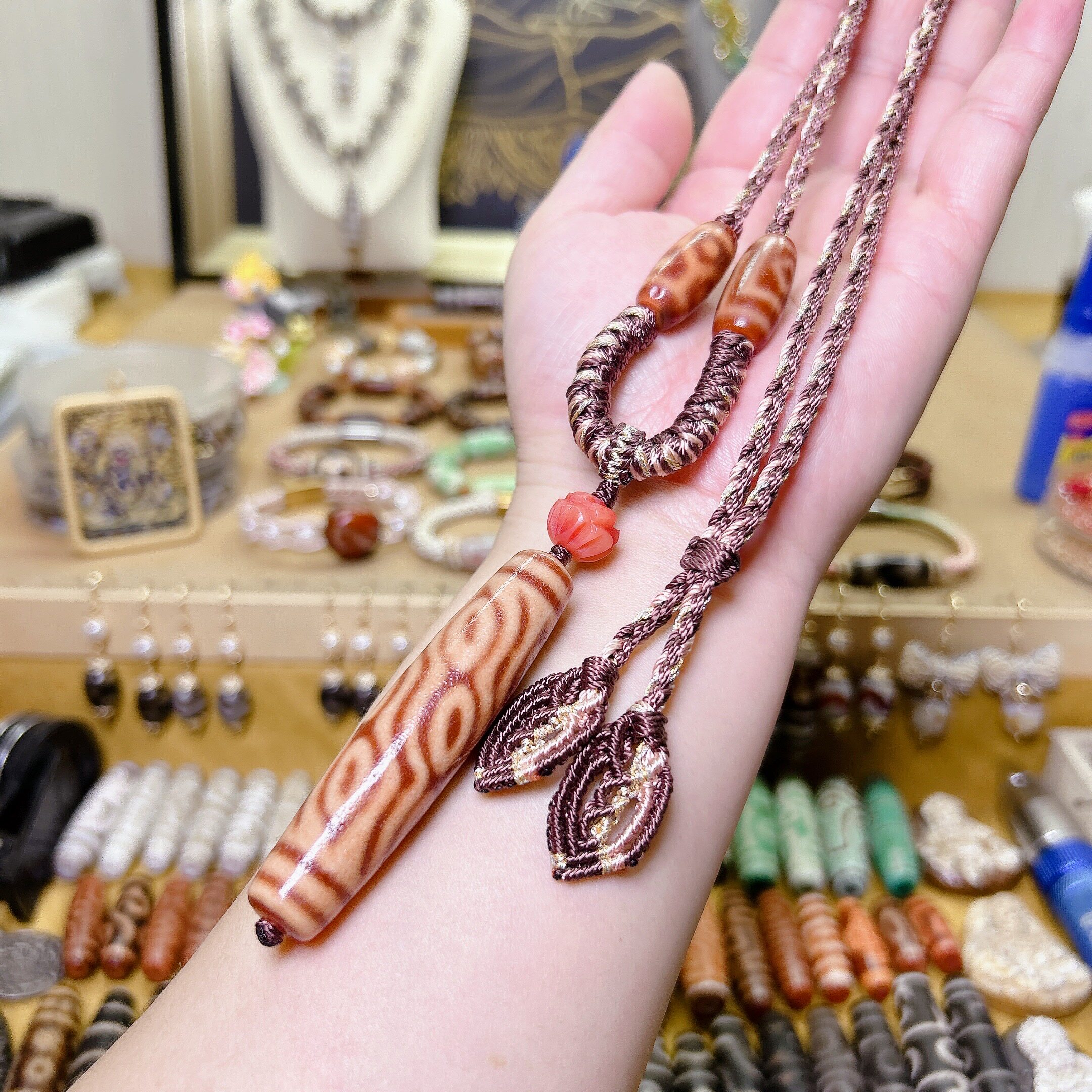 精品橘王大凤九眼老红肉龟甲六眼金刚二眼多宝项链