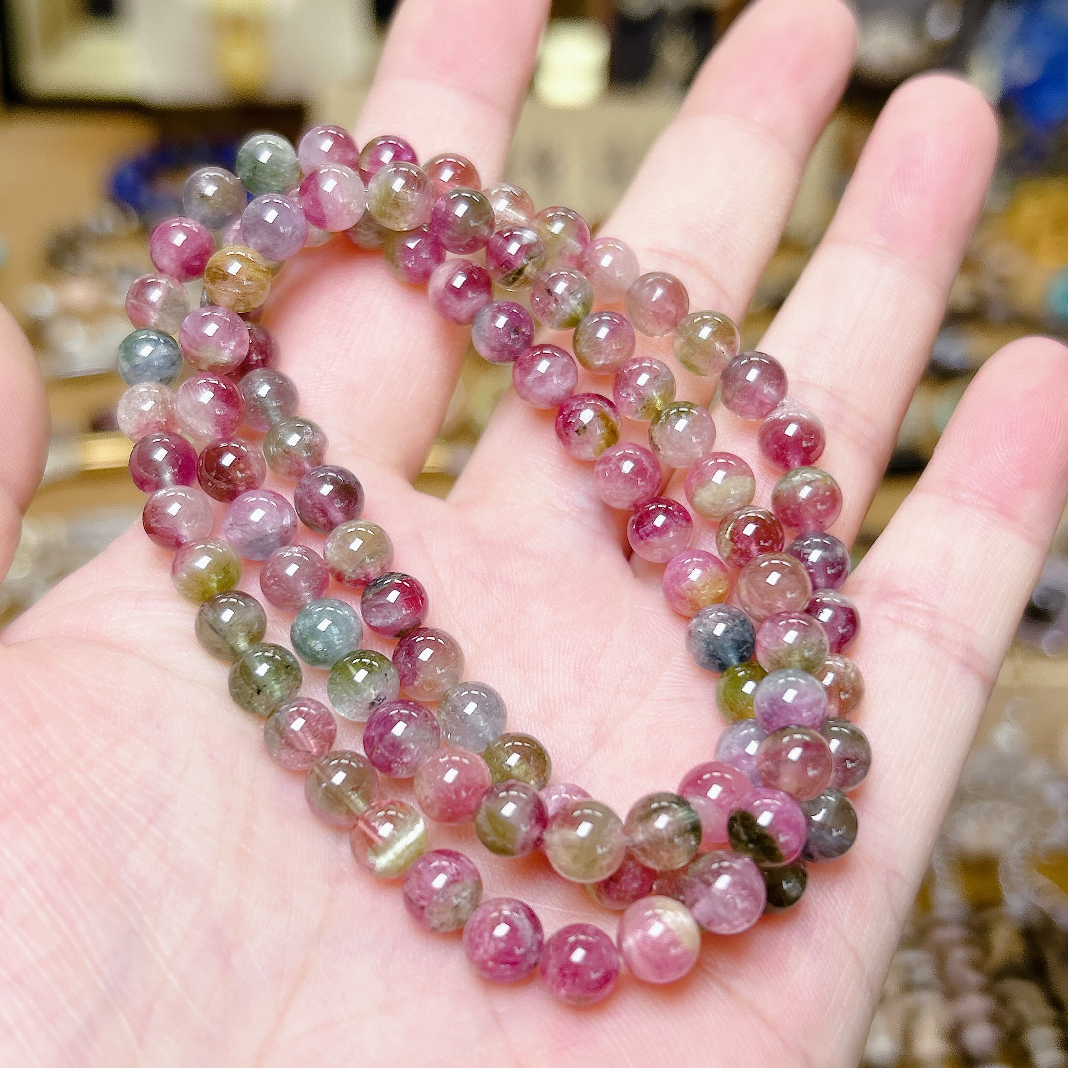 碧玺三圈手链手串5.7-6MM