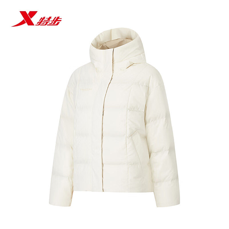 特步生活系列丨连帽羽绒服女2026冬新款运动短款外套974428190223