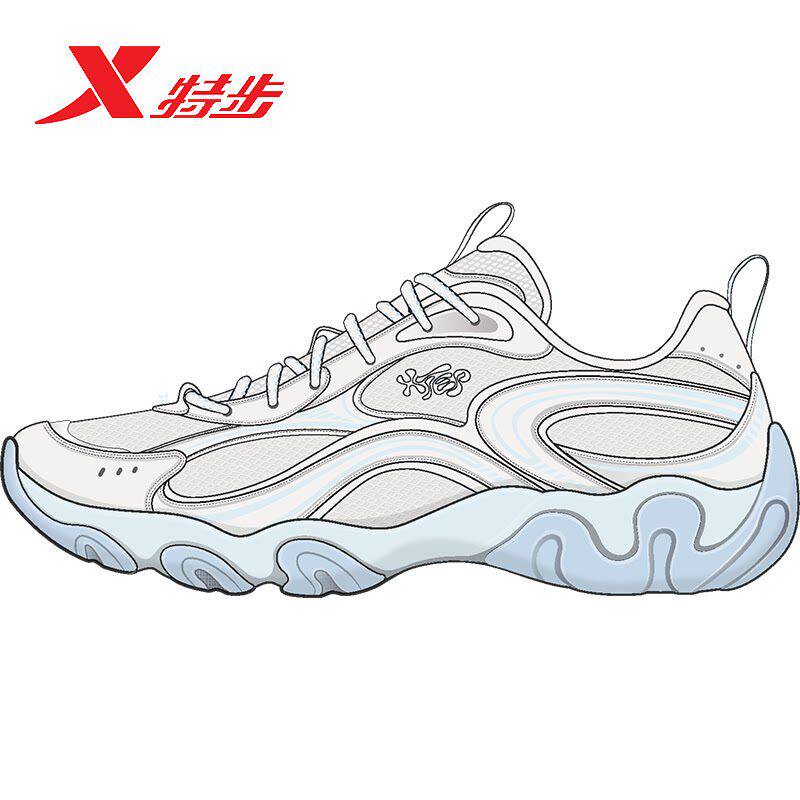 特步花瓣鞋SLIM老爹鞋女鞋2026夏季新款休闲运动鞋974218320045