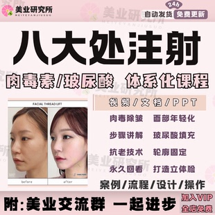 八大处注射微整玻尿酸肉填充毒素除皱提升术医美针剂瘦脸视频教程