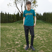 混纺亲肤刺绣logo短袖 ANDREW MACKENZIE夏季 T恤男简约潮流