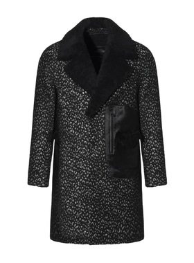 ANDREW MACKENZIE男士 秋冬款保暖舒适混纺毛领中长款大衣外套