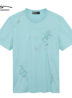 ANDREW MACKENZIE意大利男装夏季时尚休闲男士圆领T恤男短袖