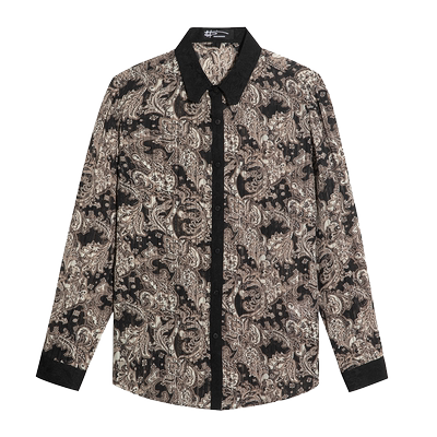 ANDREW MACKENZIE意大利男装春秋时尚潮流花纹衬衫551242221108