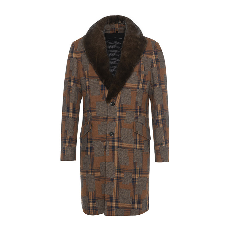 ANDREW MACKENZIE意大利男装时尚拼接长款大衣厚冬季551102144301