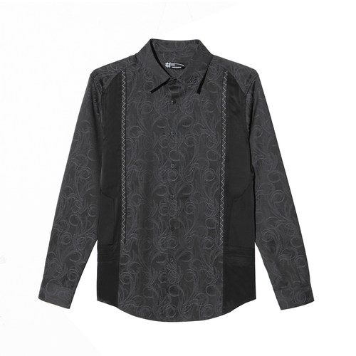 ANDREW MACKENZIE意大利男装惺忪系列提花长袖衬衫551242233208