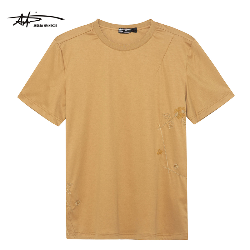 ANDREW MACKENZIE意大利男装夏季时尚男士圆领T恤551232124162