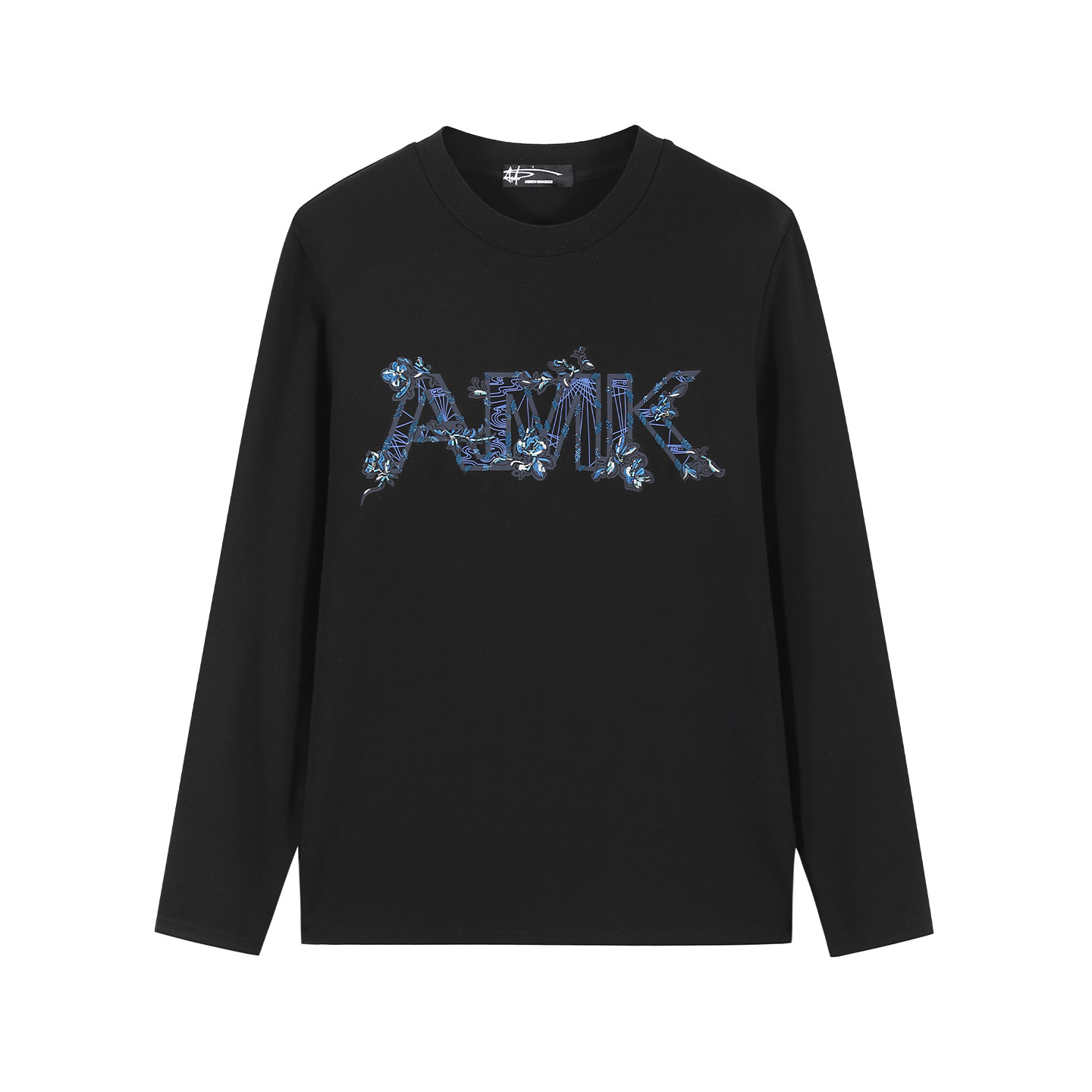 ANDREW MACKENZIE男士 秋季款休闲舒适印花薄款圆领长袖T恤上衣