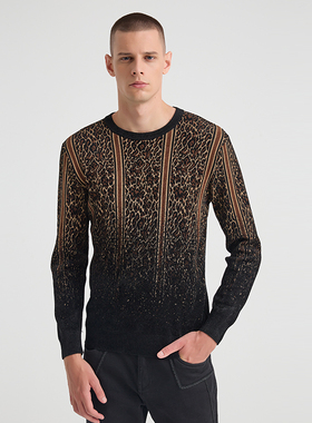 ANDREW MACKENZIE男士 秋冬款休闲舒适纯棉圆领渐变套头毛衫上衣