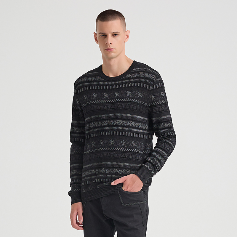 ANDREW MACKENZIE男士 秋冬款休闲舒适绵羊毛圆领套头毛衫上衣