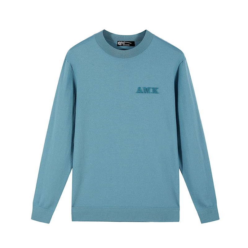 ANDREW MACKENZIE男士秋冬款休闲舒适圆领长袖绵羊毛套头毛衫上衣