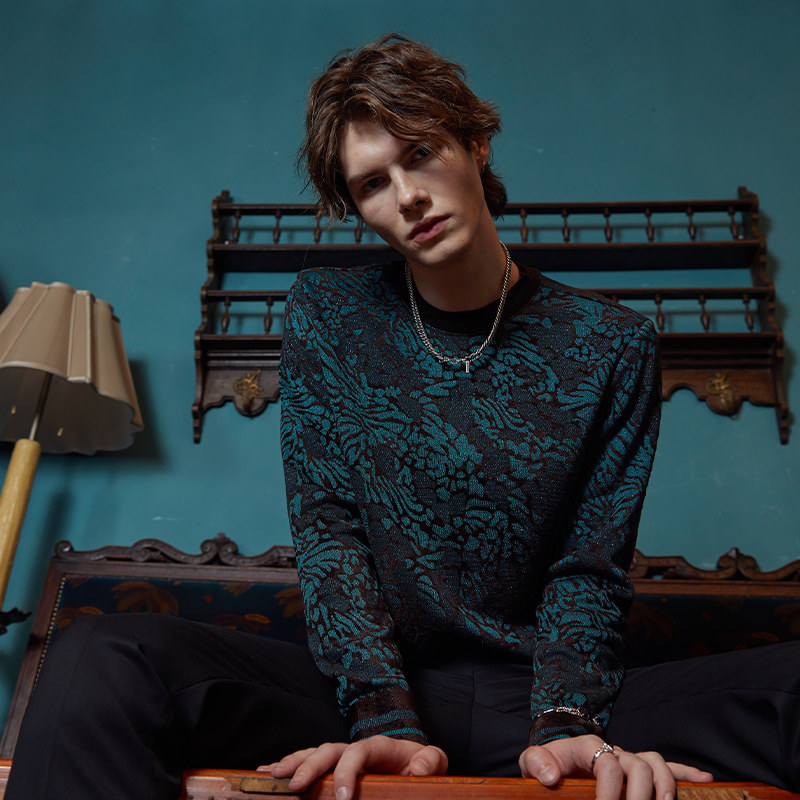 andrew mackenzie男士 秋冬款休闲舒适薄款圆领套头毛衫内搭上衣