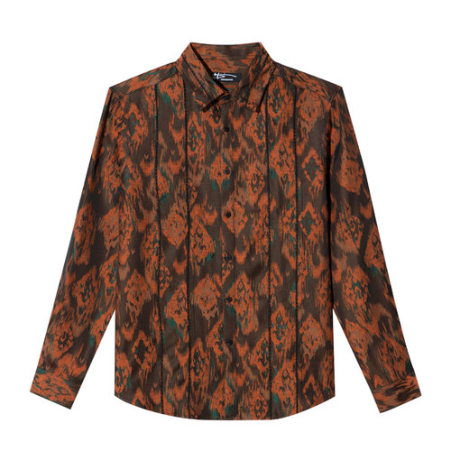 ANDREW MACKENZIE男士 秋冬款休闲舒适翻领潮流印花衬衫内搭上衣