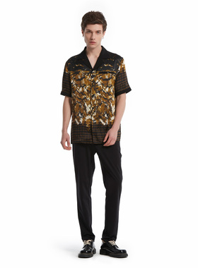 ANDREW MACKENZIE意大利男装 时尚印花夏季宽松衬衫551222223103