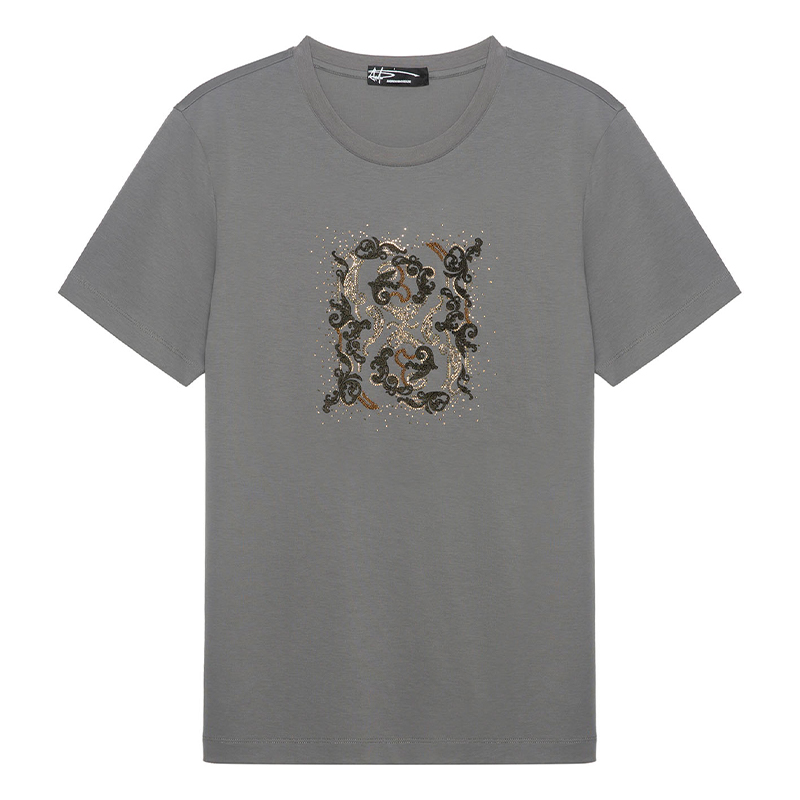 AMK纯棉烫钻舒适短袖T恤男舒适