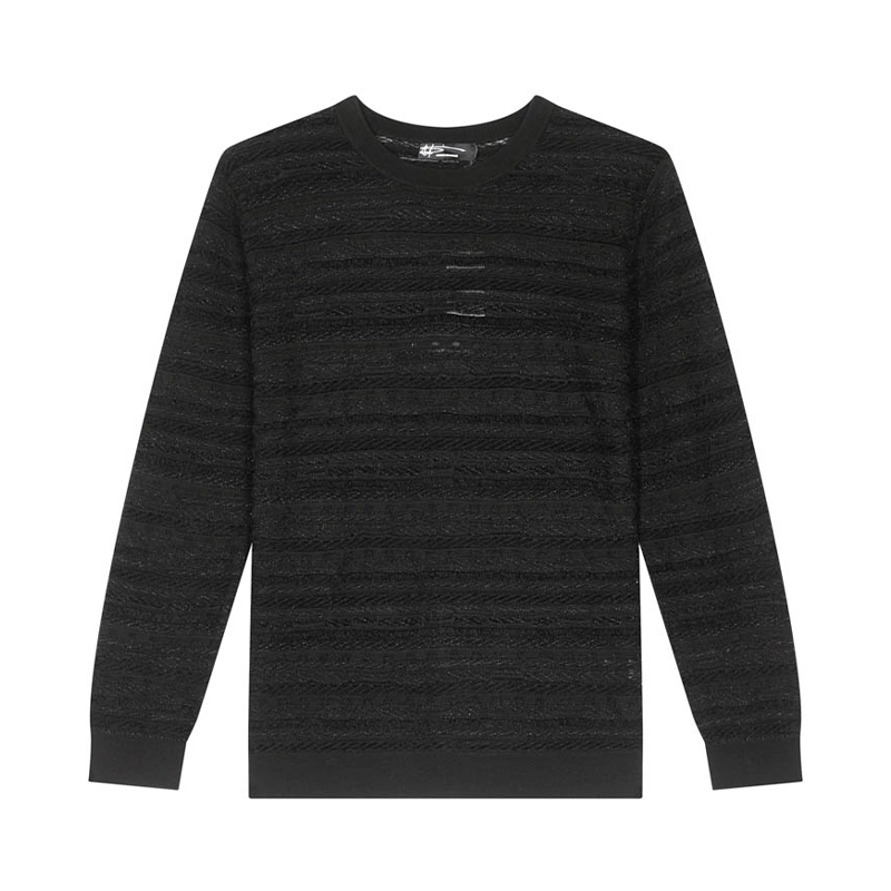 ANDREW MACKENZIE男士秋冬休闲舒适圆领套头绵羊毛针织衫毛衣上衣