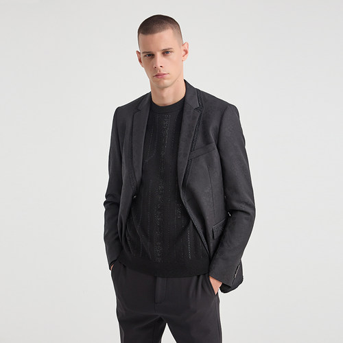 ANDREW MACKENZIE男士 秋冬款商务休闲绵羊毛平驳领西服外套上衣
