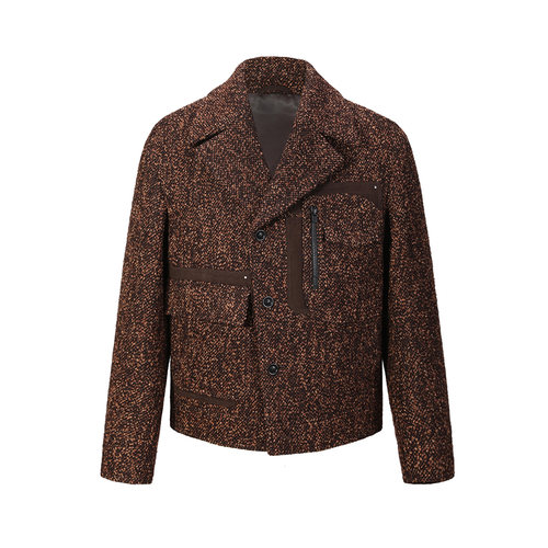 ANDREW MACKENZIE男士 秋冬款商务休闲翻领绵羊毛大衣外套上衣