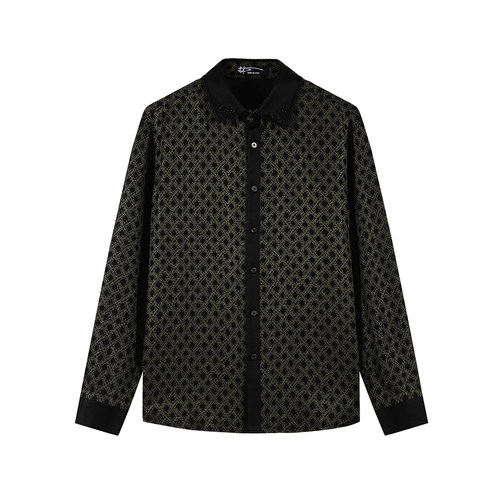 ANDREW MACKENZIE男士 秋季款商务休闲薄款POLO领长袖衬衫上衣